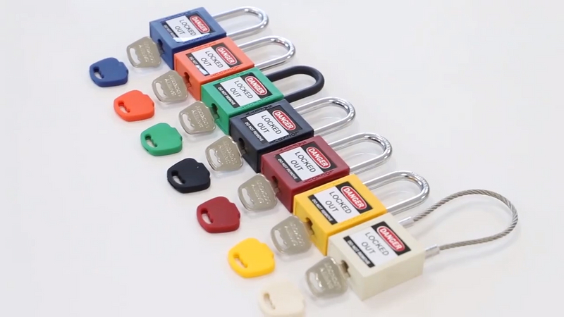 Industrial Top Security 76mm Pad locks Kłódka bezpieczeństwa Loto ABS z kluczem